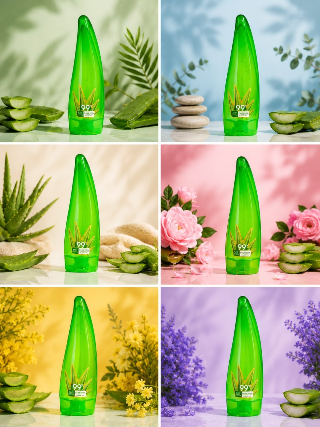 Aloe Vera 99% namlantiruvchi va tinchlantiruvchi gel yuz tana teri parvarishi uchun, 120 ml