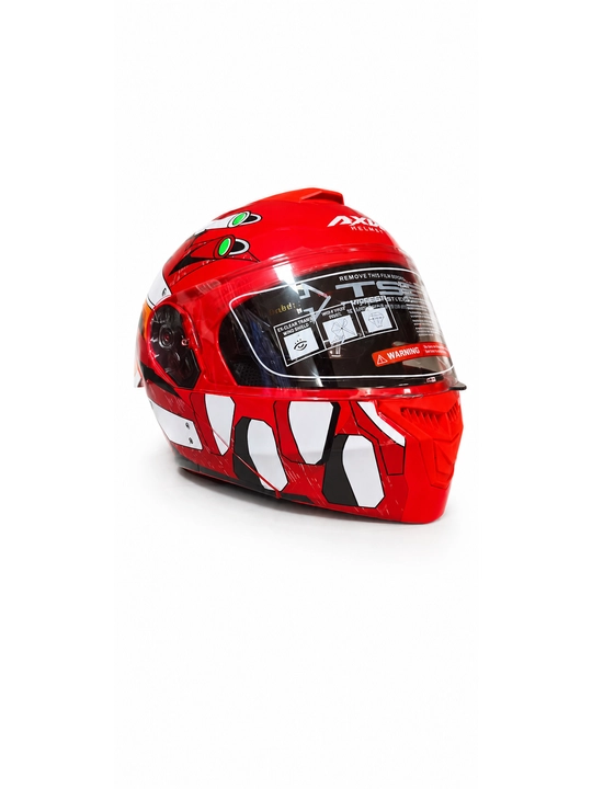 AXK Full Face Motorcycle Helmet Iron Man Design, MODEL-A002, qizil