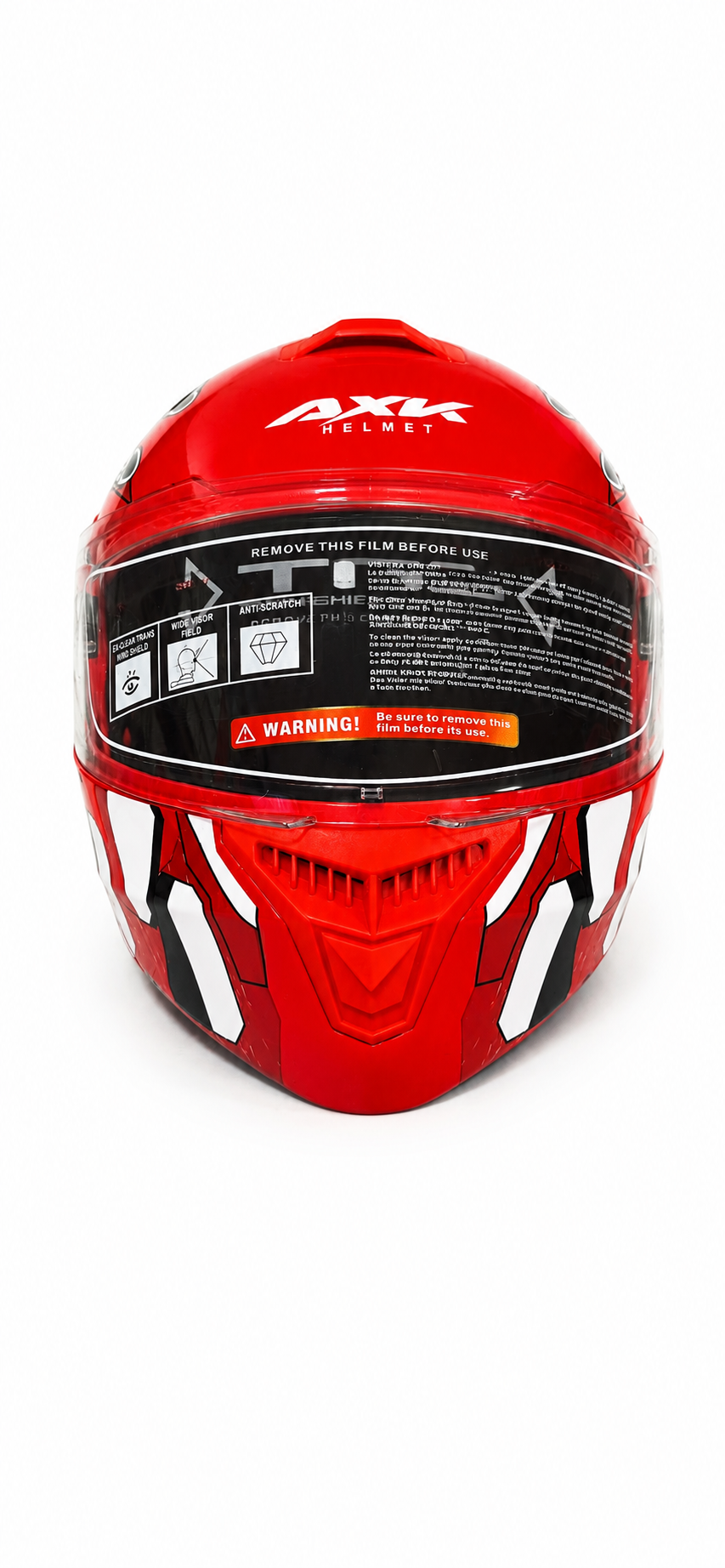 AXK Full Face Motorcycle Helmet Iron Man Design, MODEL-A002, qizil