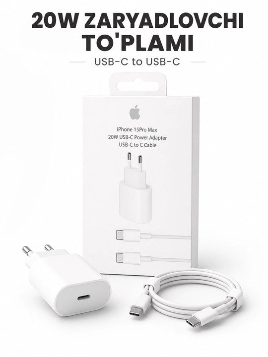 20W USB-C quvvatlagich va USB-C → Lightning kabel - 
