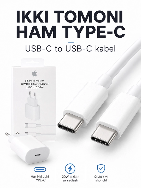 Зарядное устройство 20W USB-C с кабелем USB-C → Lightning