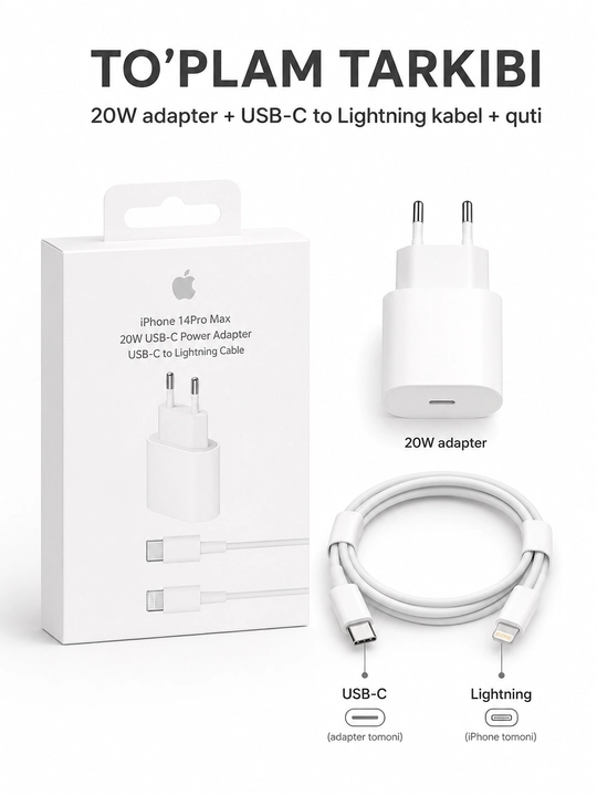 Зарядное устройство 20W USB-C с кабелем USB-C → Lightning