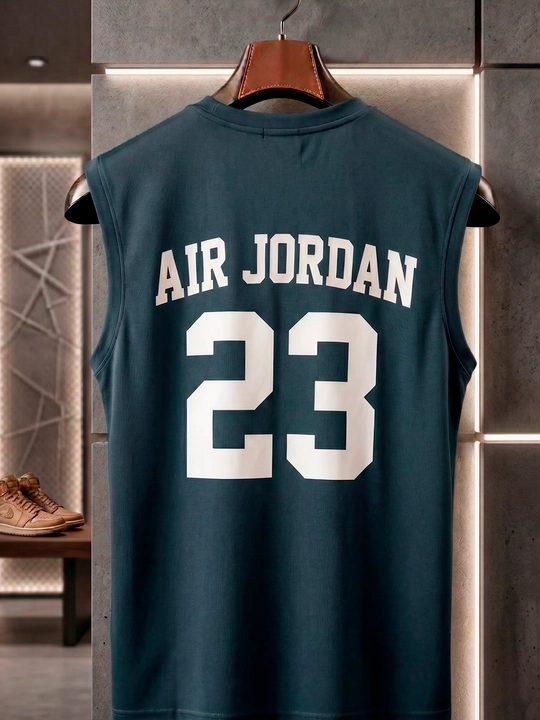 Jordan printli erkaklar yengsiz futbolkasi sport va kundalik kiyish uchun L-3XL