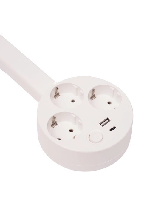 USB-A va USB Type-C portli, 3 ta rozetkali suriladigan elektr uzaytirgich