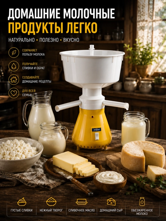 Elektroseparator "Rotor" (Rossiya), 55 litr\soat