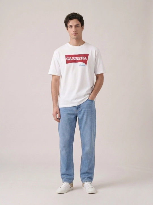Erkaklar futbolkasi Carrera Jeans dumaloq yoqali, 100% paxta, Italiya