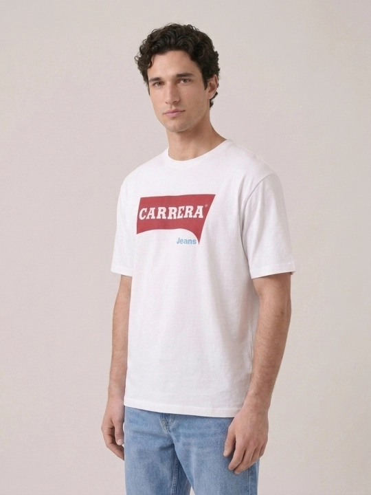 Erkaklar futbolkasi Carrera Jeans dumaloq yoqali, 100% paxta, Italiya