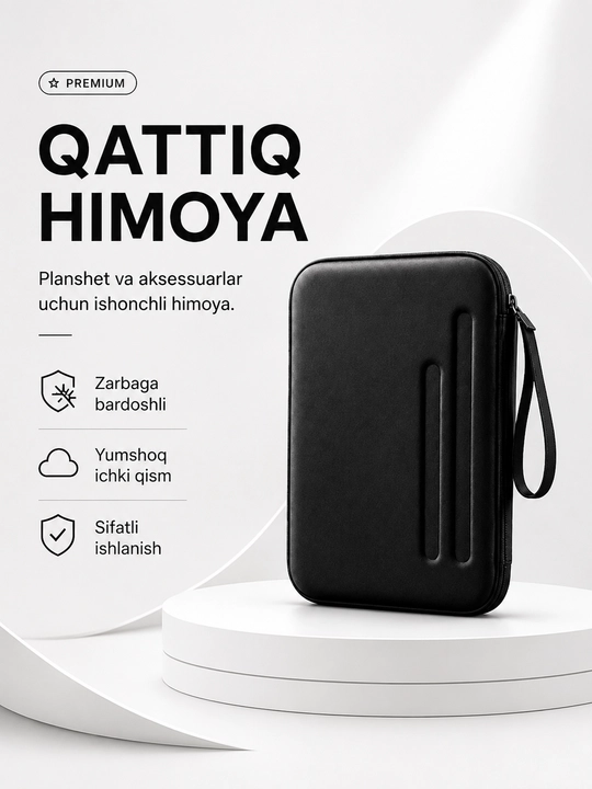 10 dyumli planshet va aksessuarlar uchun mustahkam himoya sumkasi
