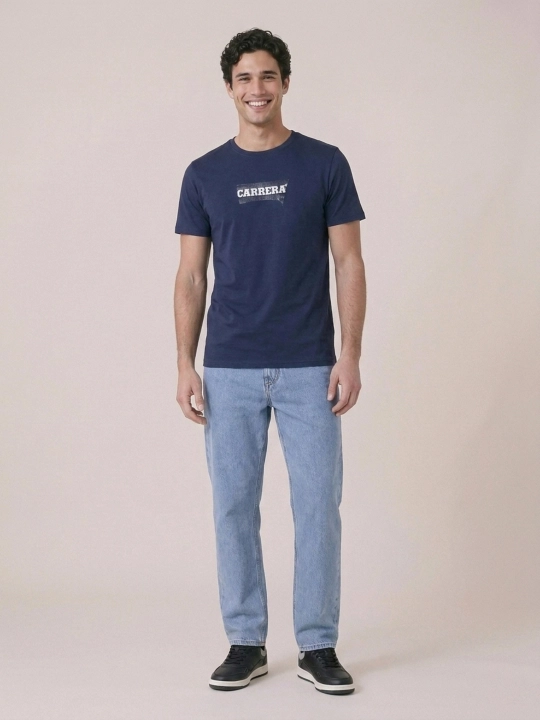 Erkaklar futbolkasi Carrera Jeans dumaloq yoqali, 100% paxta, Italiya
