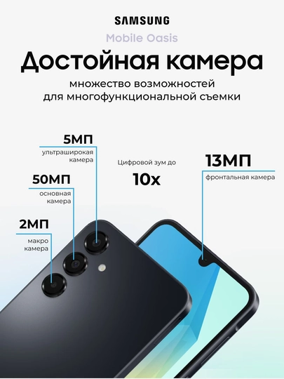 Смартфон Samsung Galaxy A16, 4/128 GB, 2 SIM, Super AMOLED, камера 50 Мп, гарантия 1 год