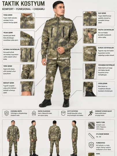 Uruvchilar, ishchilar, santexniklar uchun maxsus kiyimlar, kuz-bahor - 