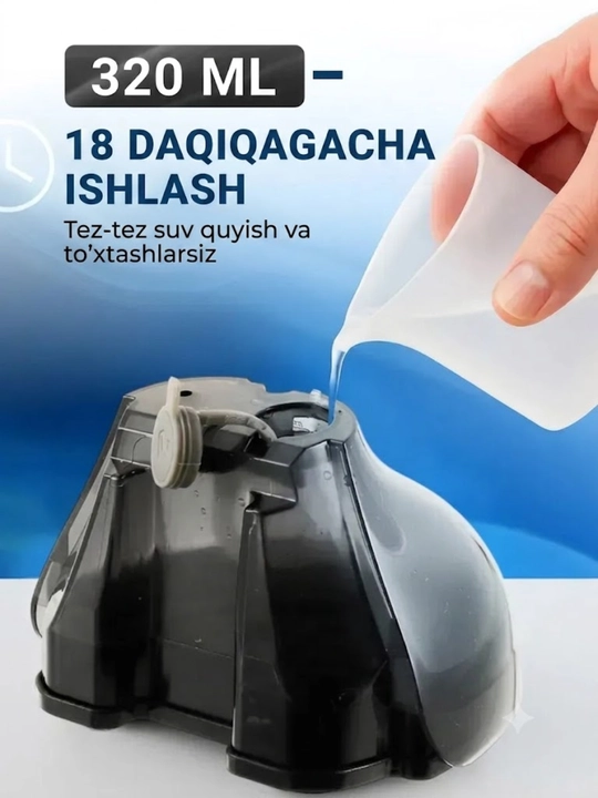Raqamli bug‘li qo‘l dazmoli, matolarni tik holatda tekislash va kiyim parvarishi uchun