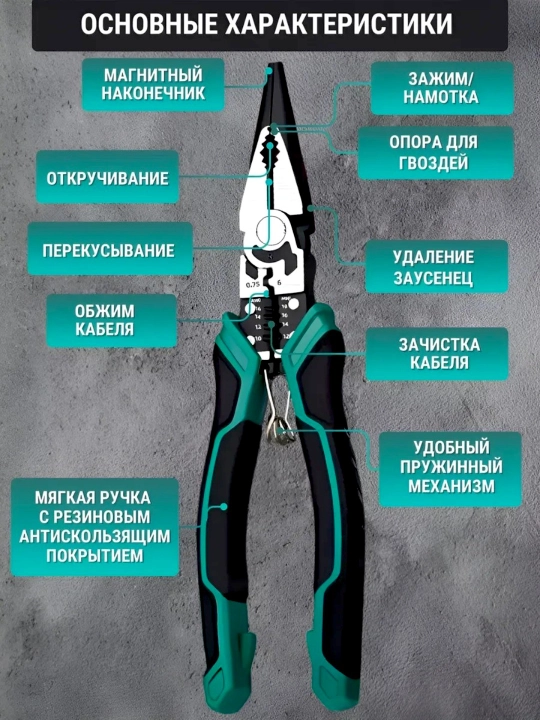Ko‘p funksiyali ombur, stripper, simlarni tozalash uchun asbob