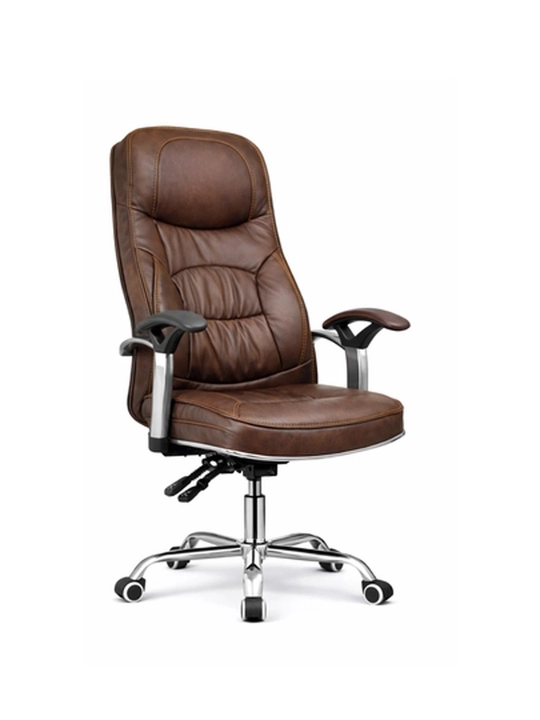 Ofis kreslosi ergonomik, aylanuvchi kompyuter stuli yumshoq charm qoplama bilan