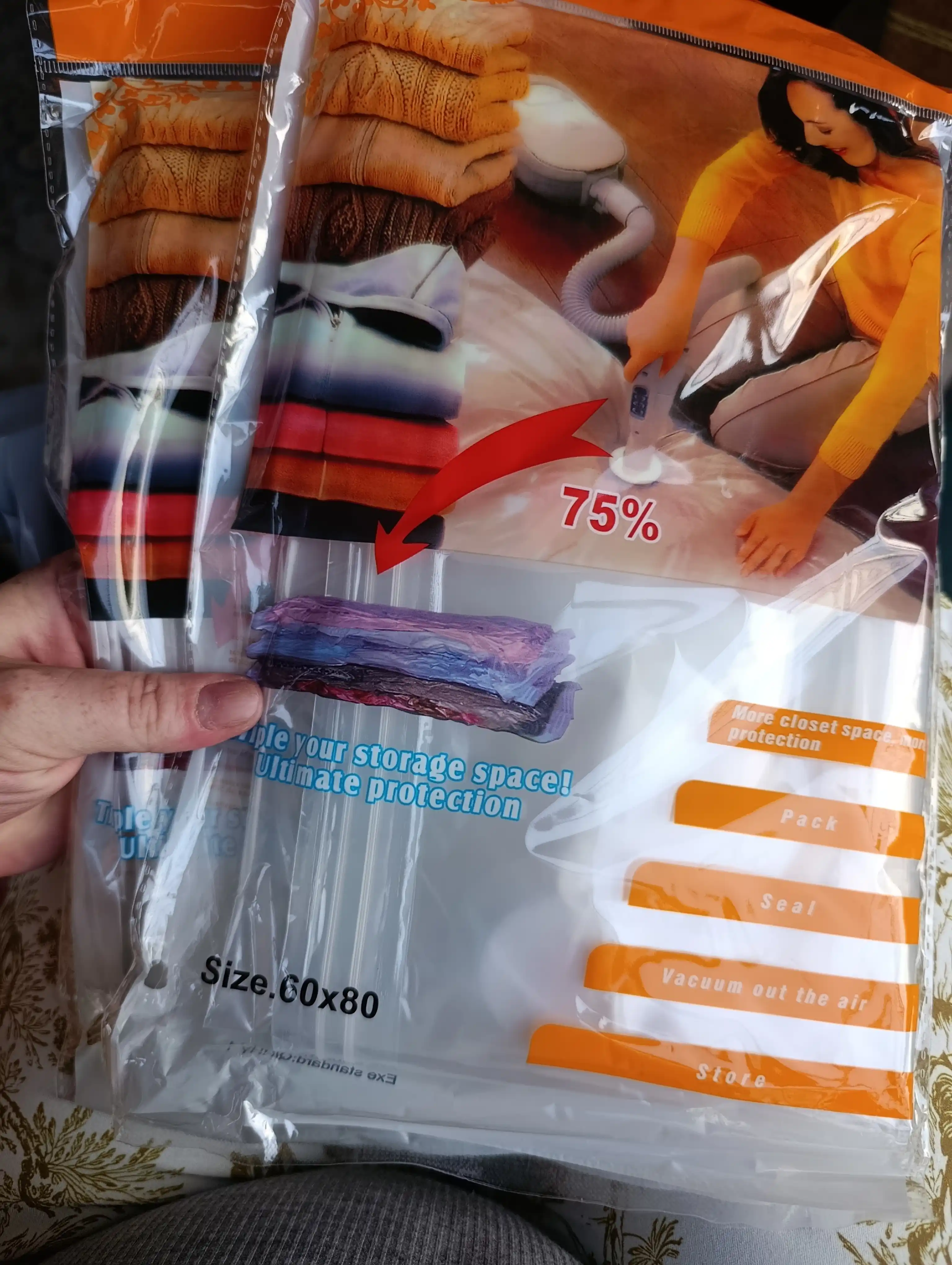 Vakuumli paket saqlash va kiyim-kechak sumkasi, vakum paket qayta foydalanish mumkin