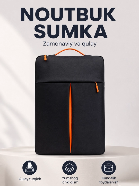 Zamonaviy va qulay noutbuk sumkasi — o‘qish va ish uchun