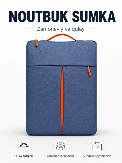 Zamonaviy va qulay noutbuk sumkasi — o‘qish va ish uchun