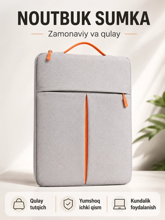 Zamonaviy va qulay noutbuk sumkasi — o‘qish va ish uchun
