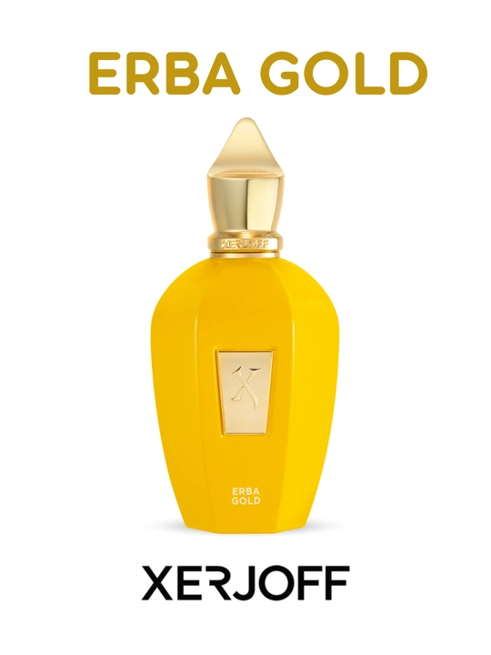 Erba Gold Xerjoff unisex parfyum flakonlarda