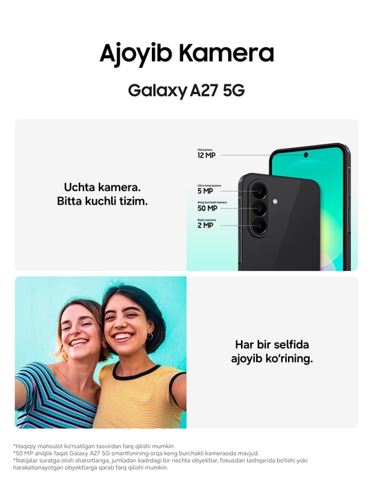 Samsung Galaxy A27 5G smartfoni, 6.7″ Super AMOLED 120 Gts, 50 MP OIS, 5000 mAh