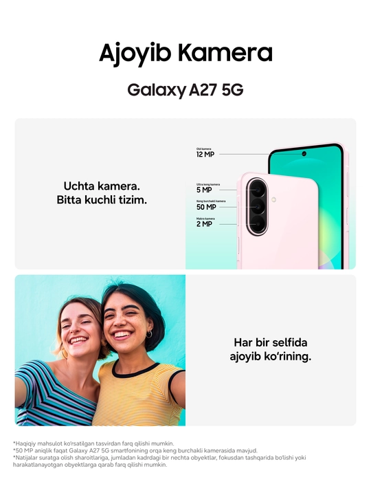 Samsung Galaxy A27 5G smartfoni, 6.7″ Super AMOLED 120 Gts, 50 MP OIS, 5000 mAh