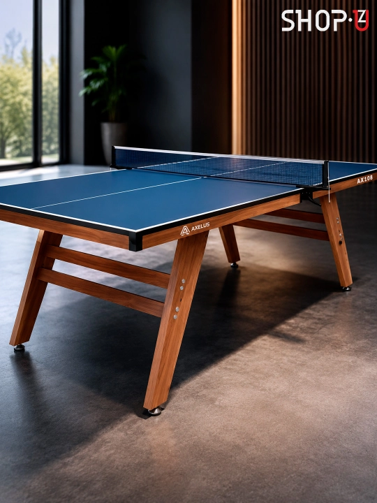 AXELUS stol tennisi stoli, yopiq joy uchun, yig‘iladigan, professional, to‘r bilan