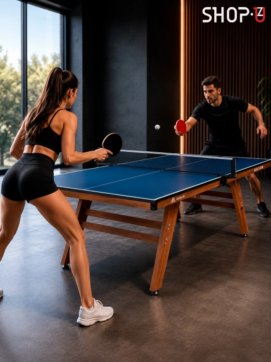 AXELUS stol tennisi stoli, yopiq joy uchun, yig‘iladigan, professional, to‘r bilan