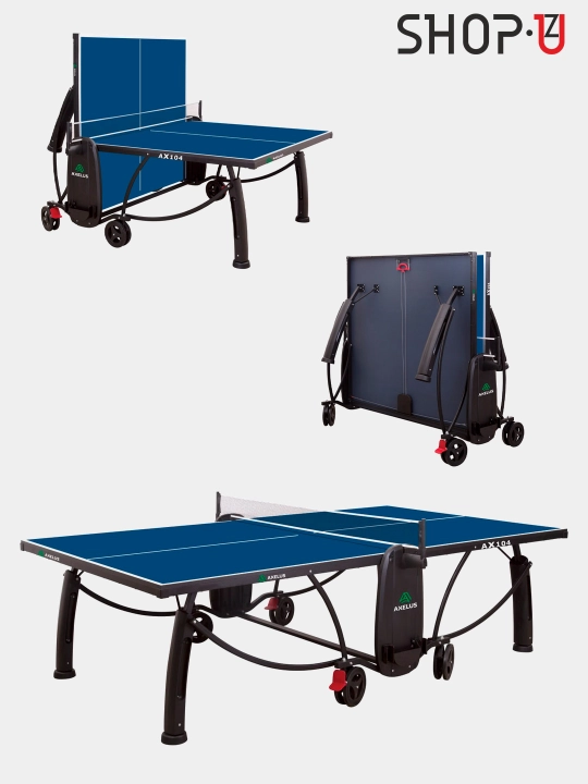AXELUS stol tennisi stoli, yopiq joy uchun, yig‘iladigan, professional, to‘r bilan