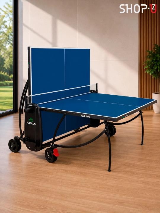 AXELUS stol tennisi stoli, yopiq joy uchun, yig‘iladigan, professional, to‘r bilan