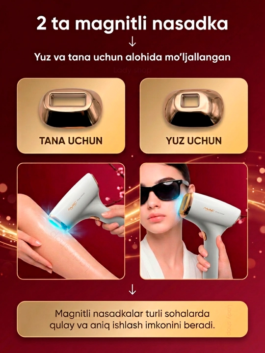 Фотоэпилятор MAC Styler IPL, технология охлаждения ICE, 999999 вспышек, 5 режимов