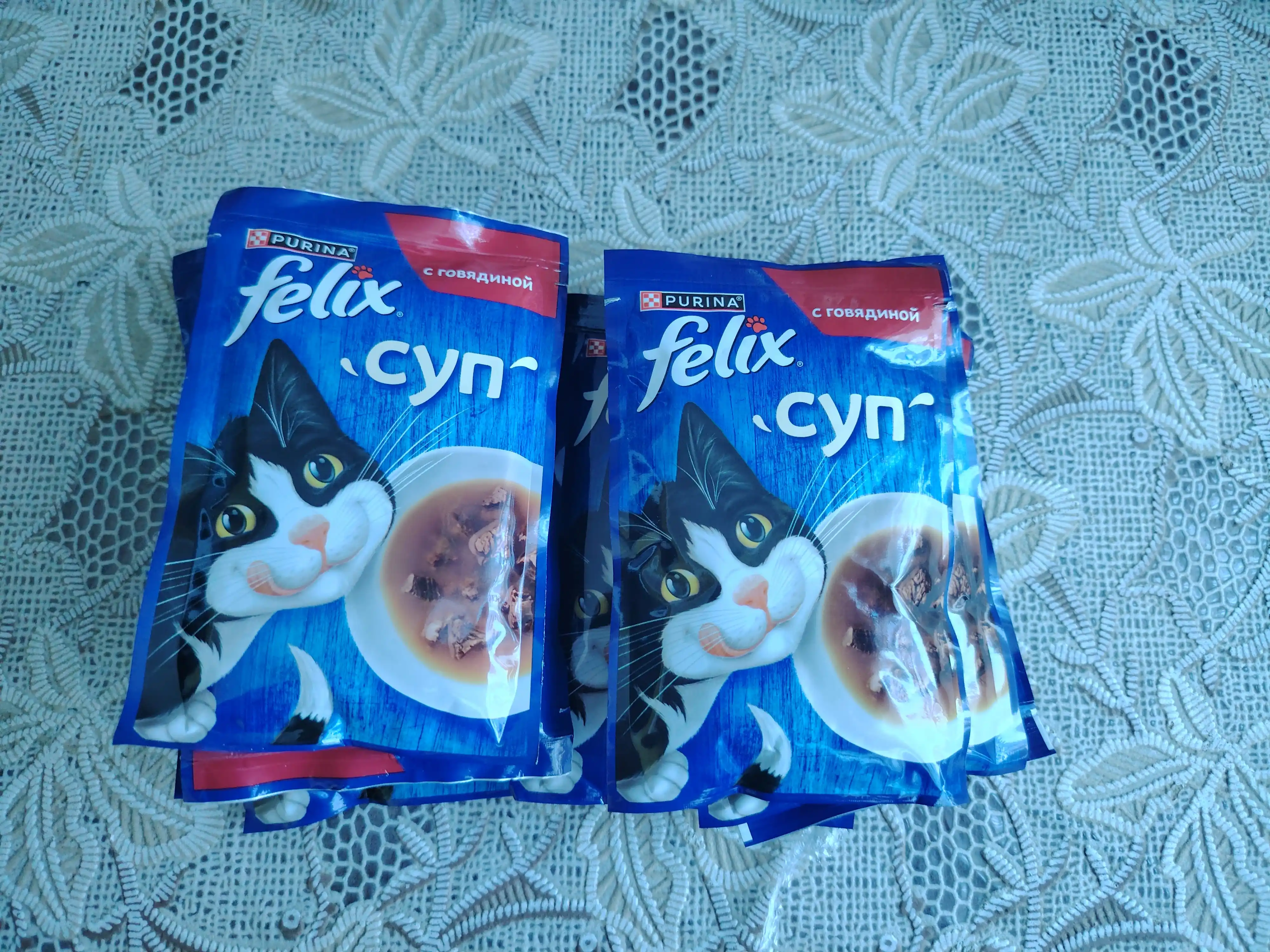 Felix Sho'rva кatta mushuklar uchun nam yem, mol go'shti bilan, 48 gr 5 dona