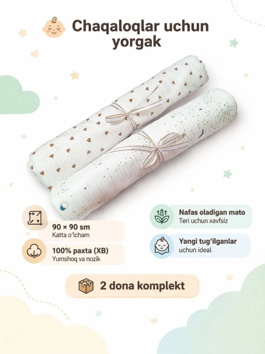 Пеленка для новорожденных, детская пеленка, детский плед, мягкая пеленка, дышащая ткань - 