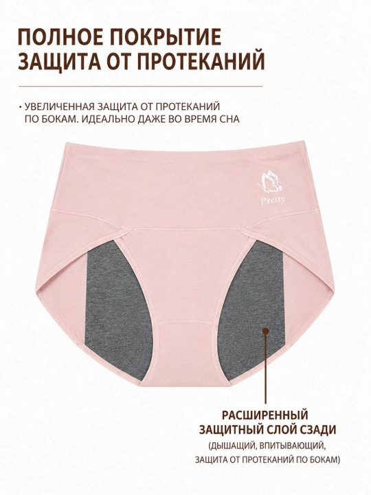 Hayz va tug'ruqdan keyin kiyiladigan trusilar, shimuvchi himoya qatlami bilan 2dona L–XXXL