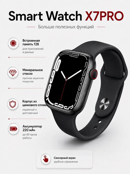 Смарт-часы с сенсорным экраном X9PRO, X7PRO и T800 PROMAX (3 модели)