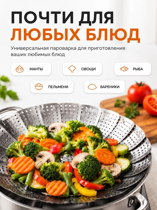 Bug'da pishirish savatchasi, bug'da pishirish uchun podstavka, qozon uchun podstavka
