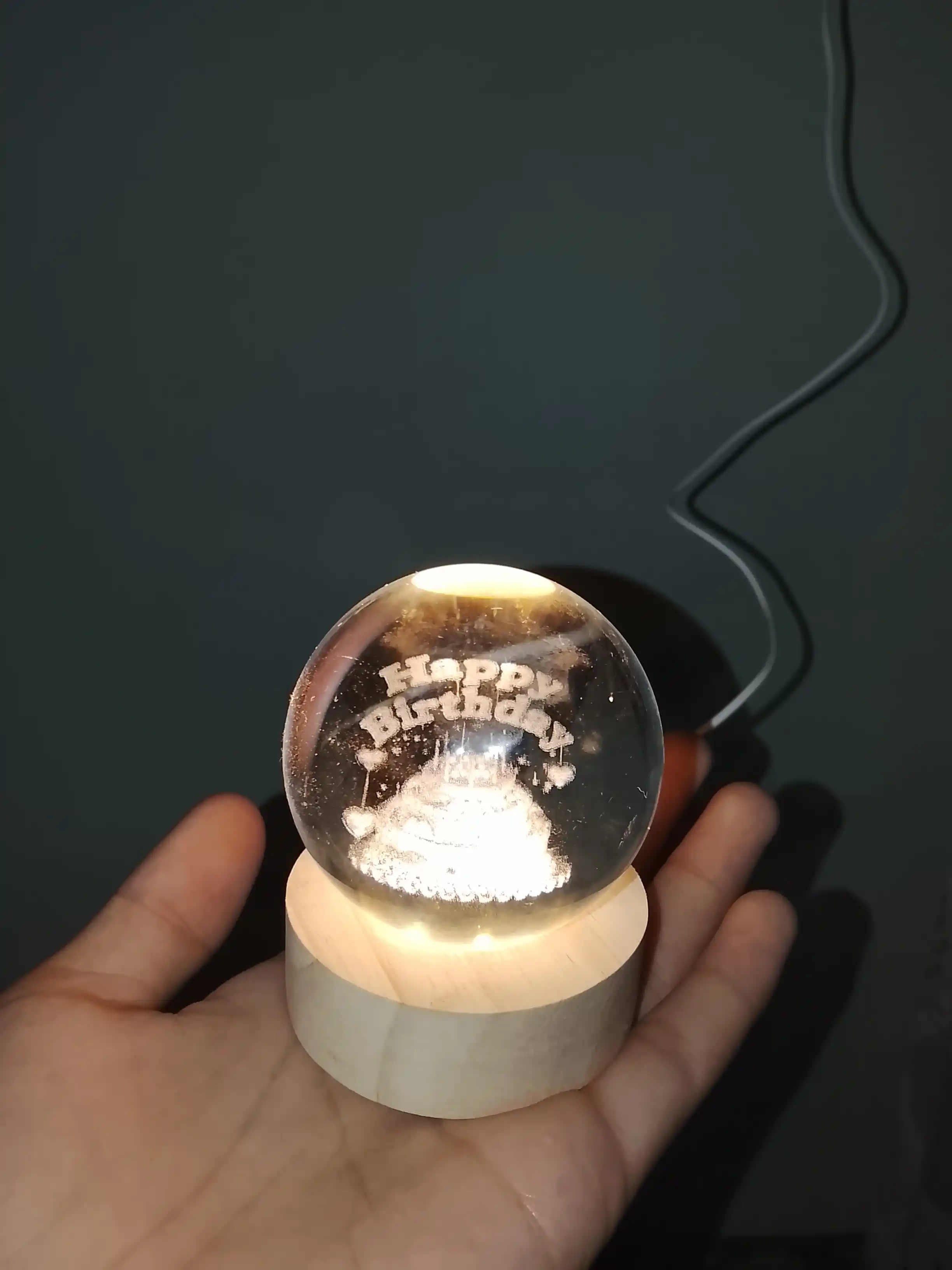 Хрустальный шар ночник 3D, анти стресс, настольный светильник, 6-8 см, лампа LED