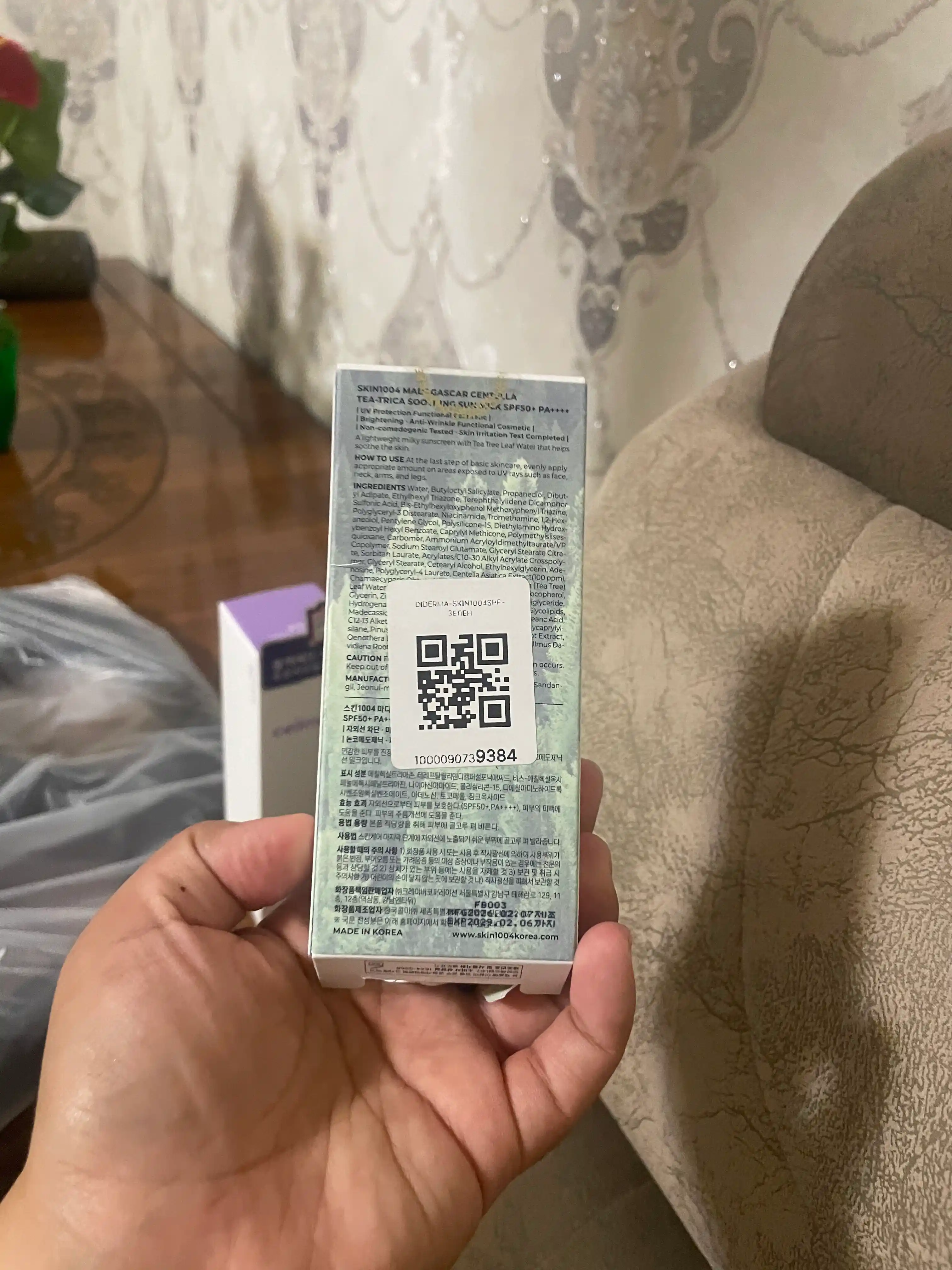 SPF 50+ Skin1004 Madagascar Centella quyoshdan himoya kremi SPF50+ PA++++, 50 ml