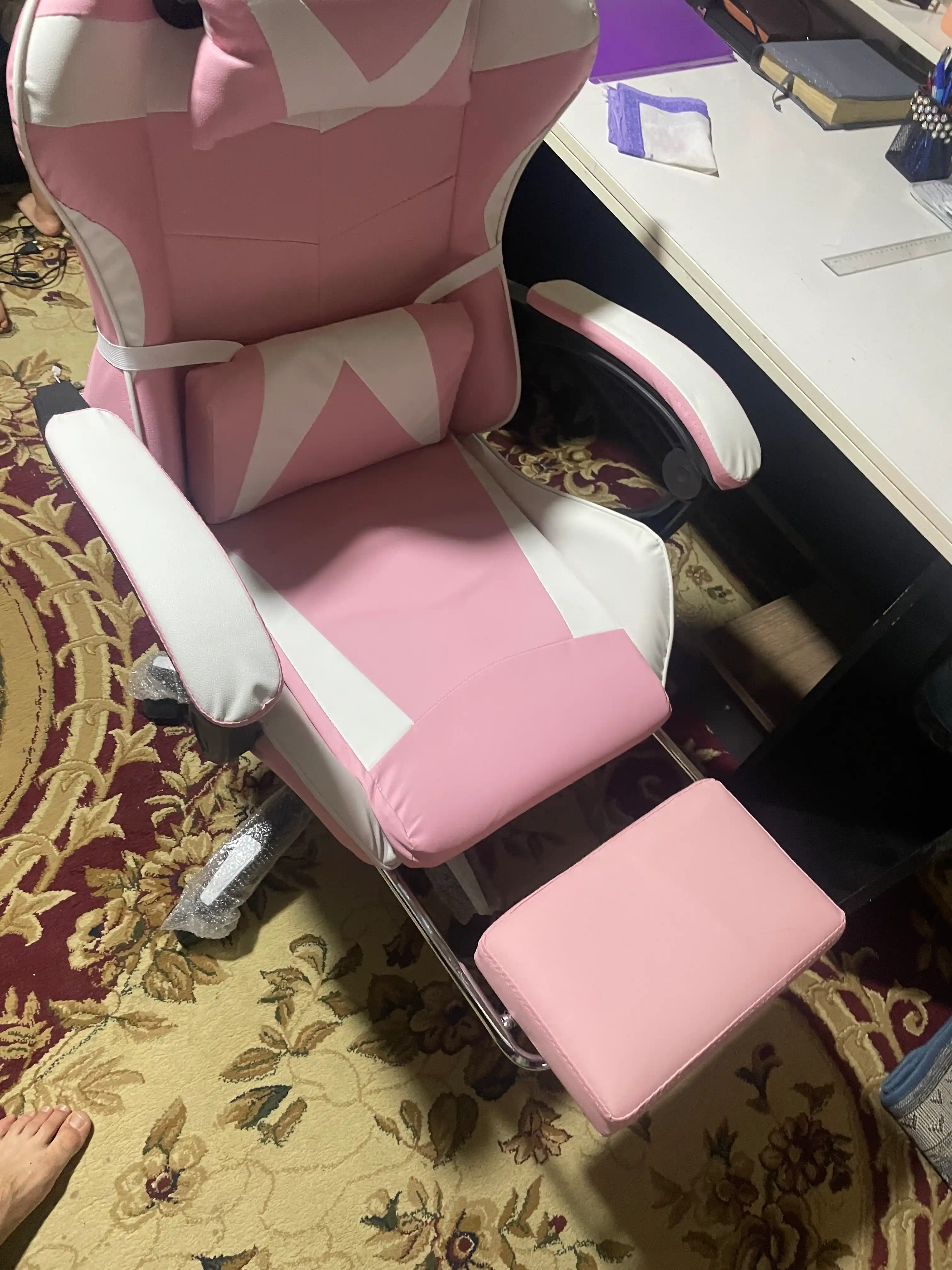 Gaming kreslo TOJIRBEK, kompyuter va ofis uchun, oyoq qo'ygichli o'rindiq