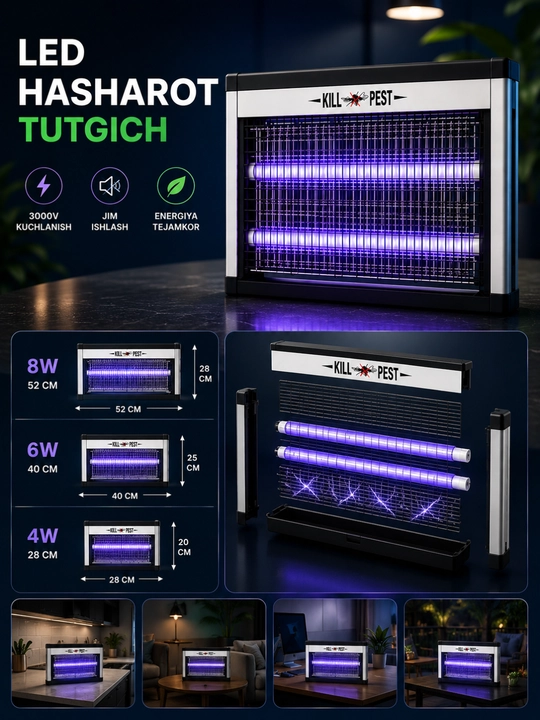 Лампа от комаров LED, 10W, электрическая антимоскитная лампа уничтожитель насекомых
