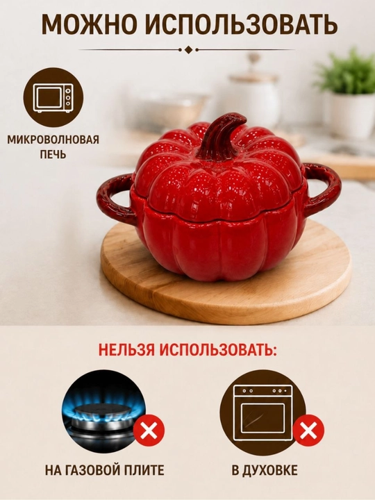 Керамическая кастрюля с крышкой для духовки