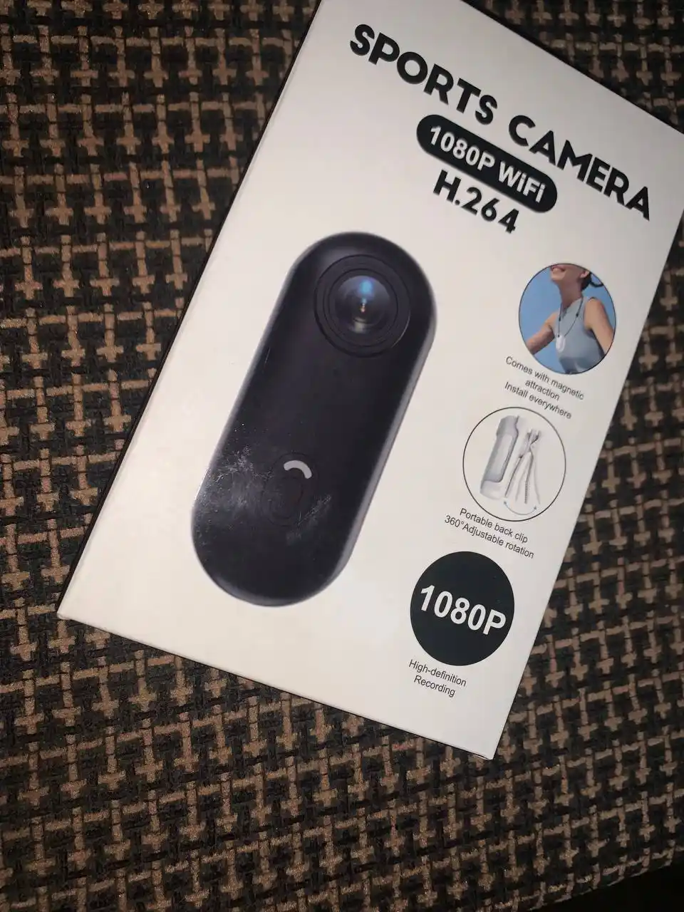 Magnitli mini ekshn-kamera Full HD 1080p Wi-Fi, 32 GB karta va mahkamlagichlar
