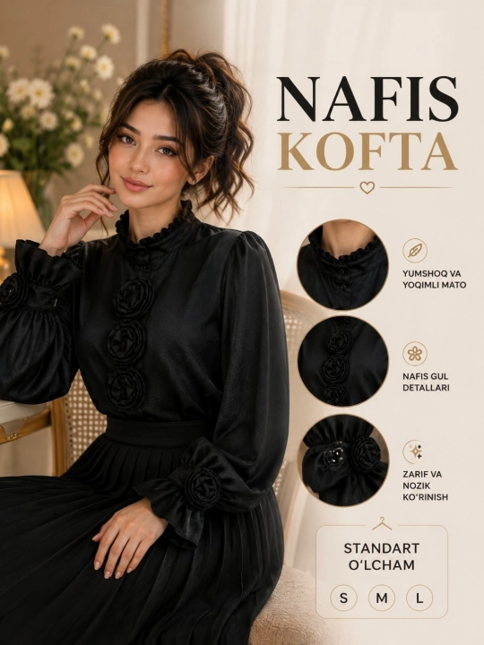 Maktab formasi, qizlar uchun kofta, maktab bluzkasi, uzun yengli kofta - 