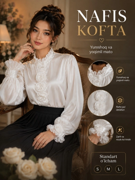 Maktab formasi, qizlar uchun kofta, maktab bluzkasi, uzun yengli kofta - 