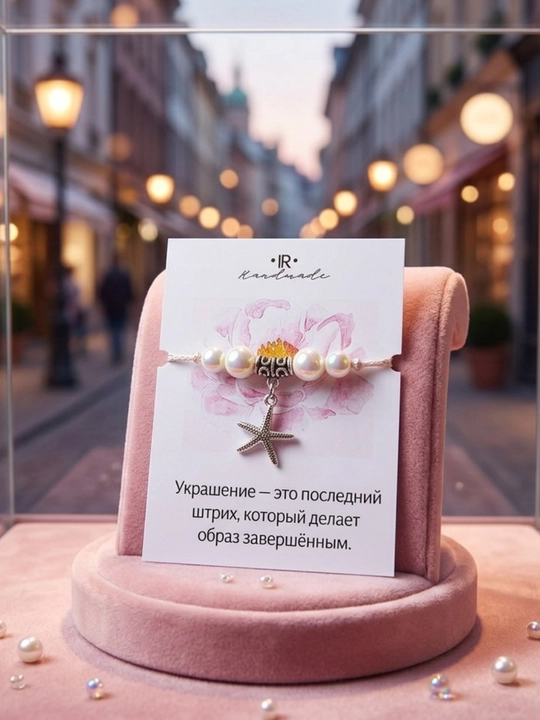 Браслет плетёный нежный с подвеской женский браслет ручной работы