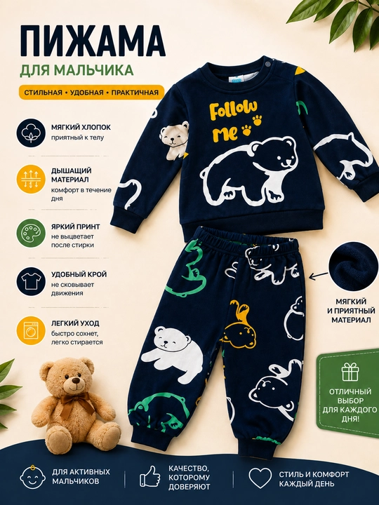 Осенняя пижама для мальчиков; подходит для детского сада, повседневной