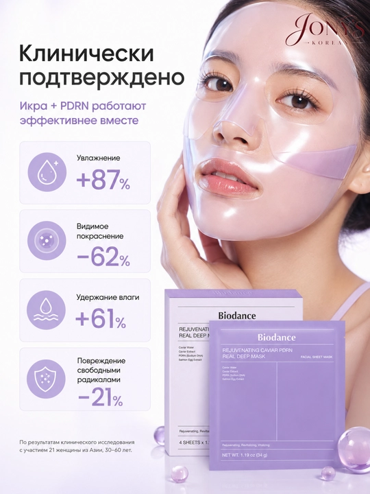 Biodance — Гидрогелевая маска для лица, увлажняющая, успокаивающая и восстанавливающая