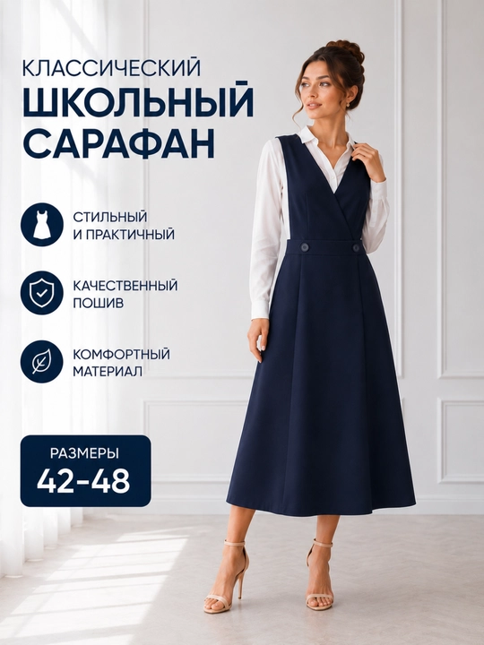 Женский сарафан, черный