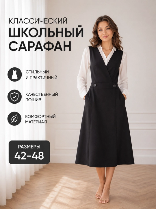 Женский сарафан, черный