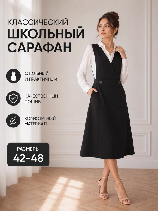 Женский сарафан, черный