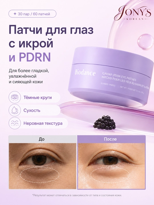 Biodance — Гидрогелевые патчи для кожи вокруг глаз, 60 шт, 85 г